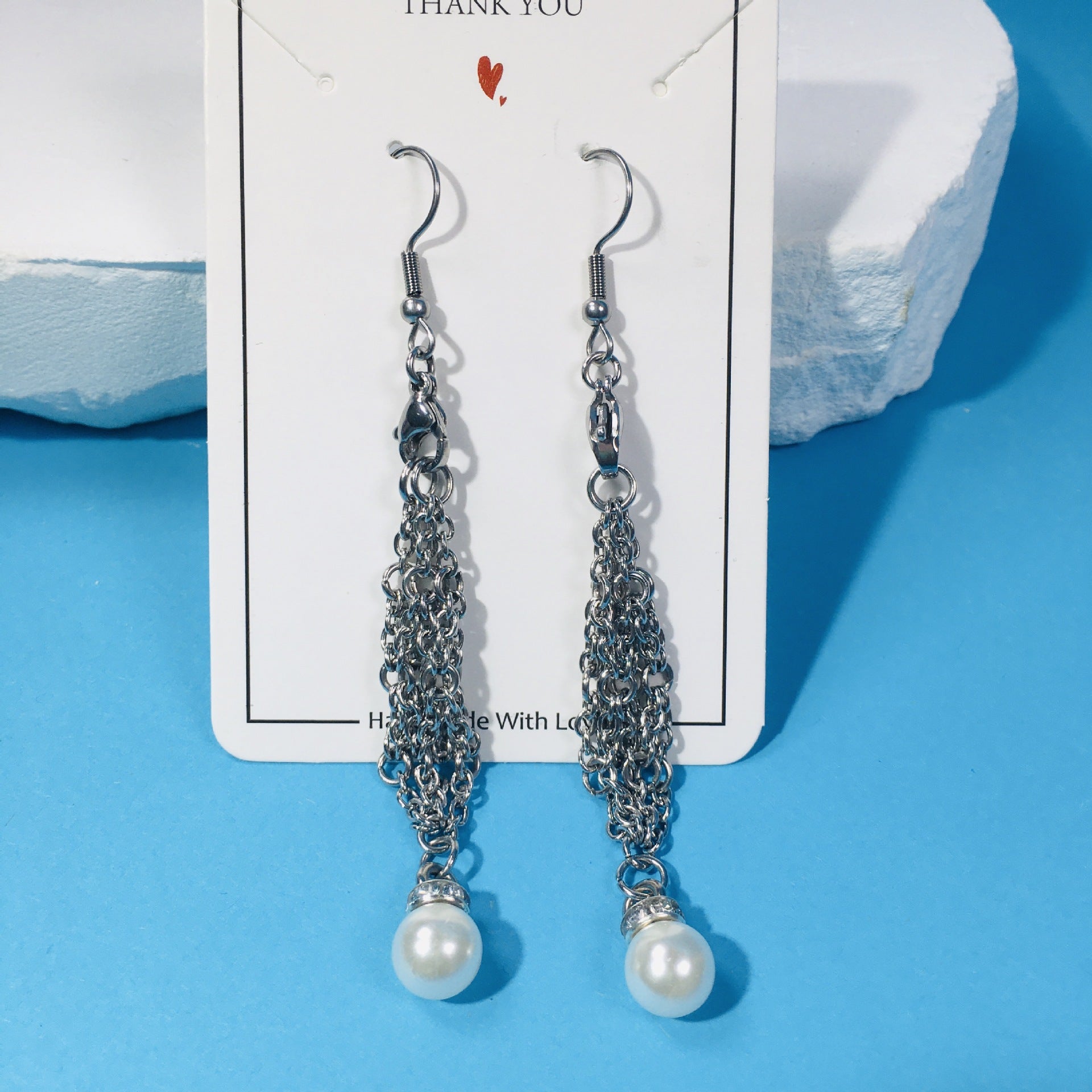 Wholesale Replaceable Crystal Natural Stone Adjustable Metal Mesh Earrings Pearl Pendant ACC-ES-RongGuan002