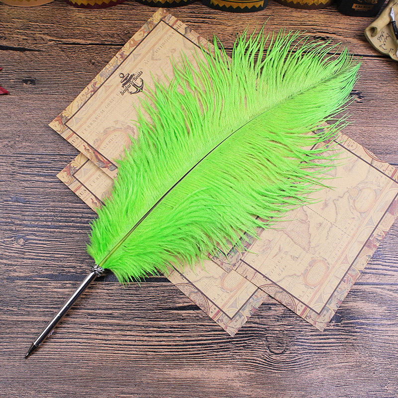 Wholesale  10pcs stationery feather pen ostrich pen ballpoint pen