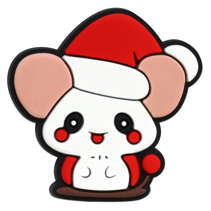 Wholesale Random 100pcs Cute Little Animal Christmas Series PVC Soft Rubber Shoe Buckle Decoration ACC-SC-RYY069