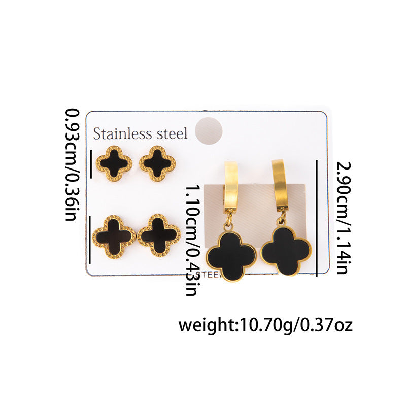 Wholesale Stylish Titanium Steel Love Earrings Set Fashion Jewelry for Party Wear