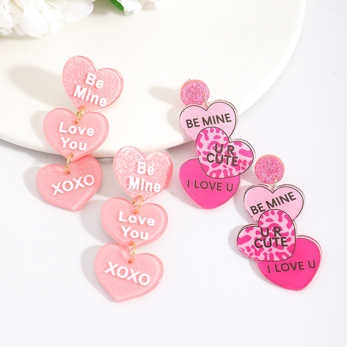 Wholesale Acrylic Valentine' s Day Earrings