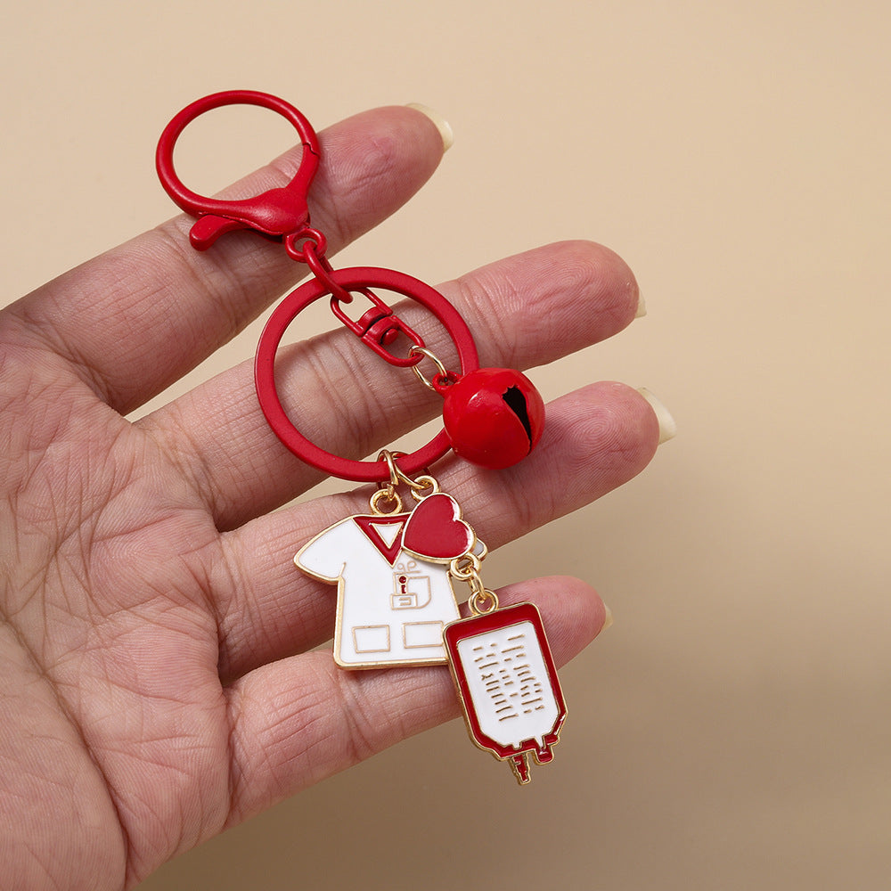 Wholesale rhot nurse clothing nurse cap key chain key chain personalized medical supplies key ring bag pendant