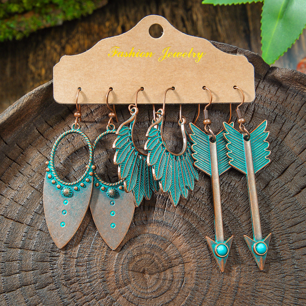 Wholesale Bohemian Big Circle Leaf Long Tassel Earrings Alloy - Stylish Jewelry Accessory