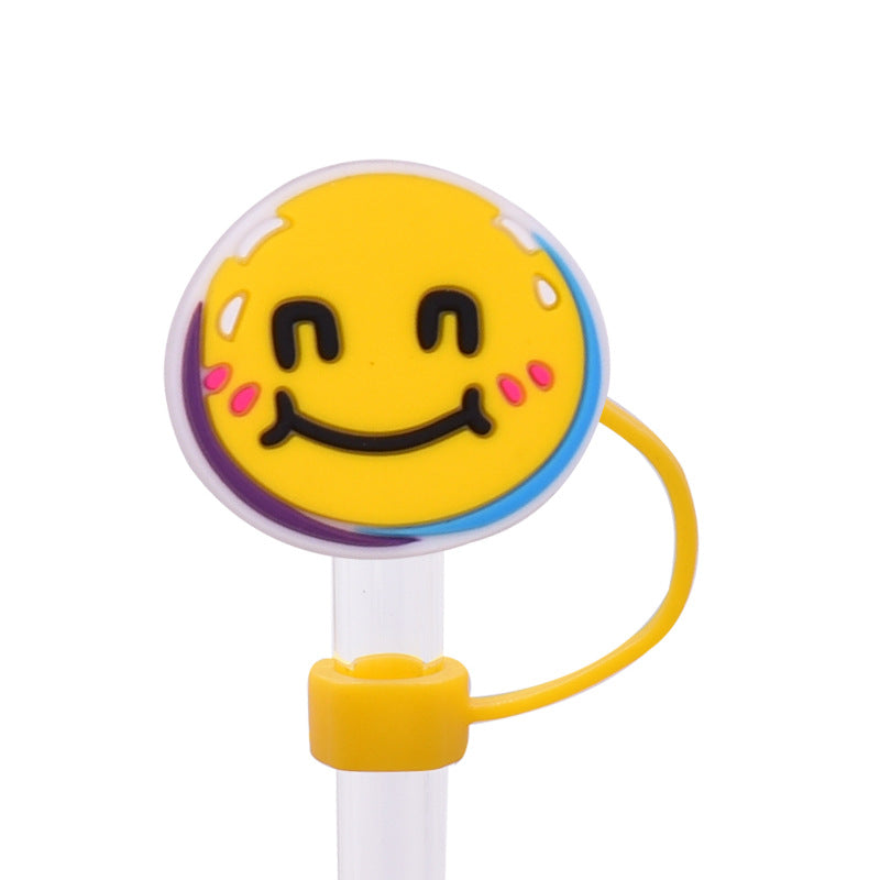 Wholesale Random 100pcs Cute Cartoon Dessert Straw Cover 10MM Straw Tube Cap