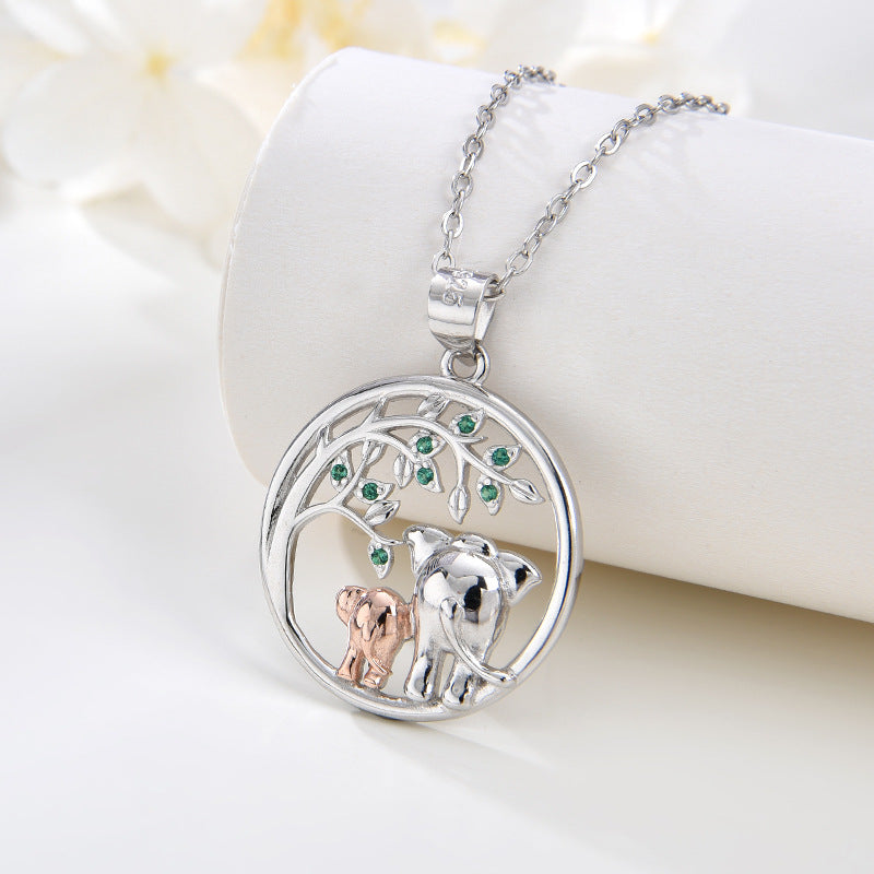 Wholesale 925 Sterling Silver Life Tree Elephant Necklace