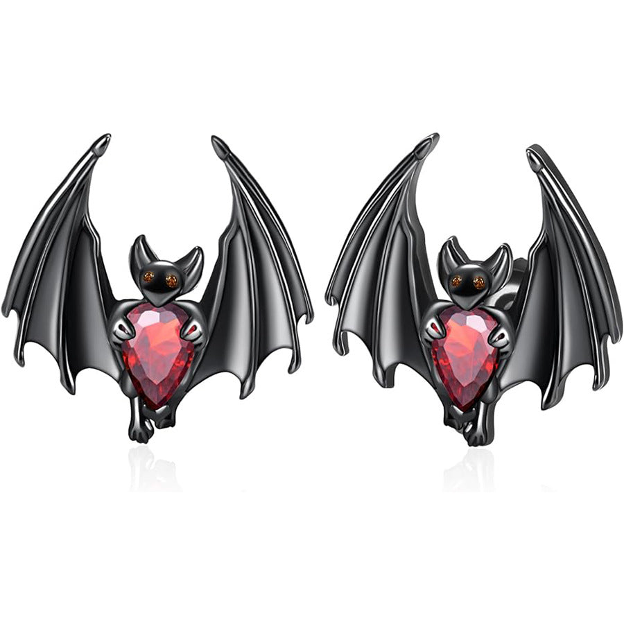 Wholesale  Bat Diamond Love Earrings Gothic Vintage Halloween Earrings