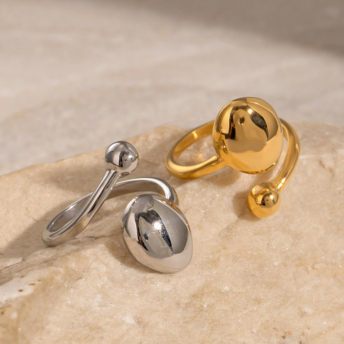 Wholesale  Stainless Steel Opening Ring 18k Gold Jewelry rings