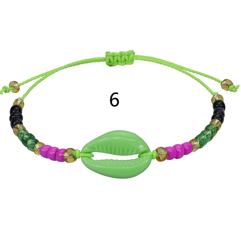 Wholesale Bohemian Style Acrylic Shell Colored Rice Bead Woven Bracelet ACC-BT-YiYe002