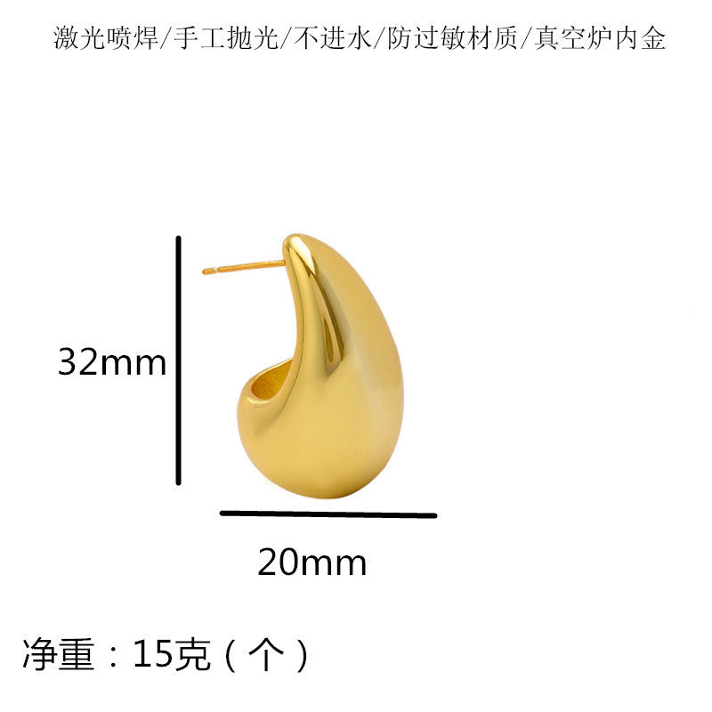 Wholesale Geometric Vintage Earrings Water Drop Hollow Stainless Steel Earrings ACC-ES-Chunp001