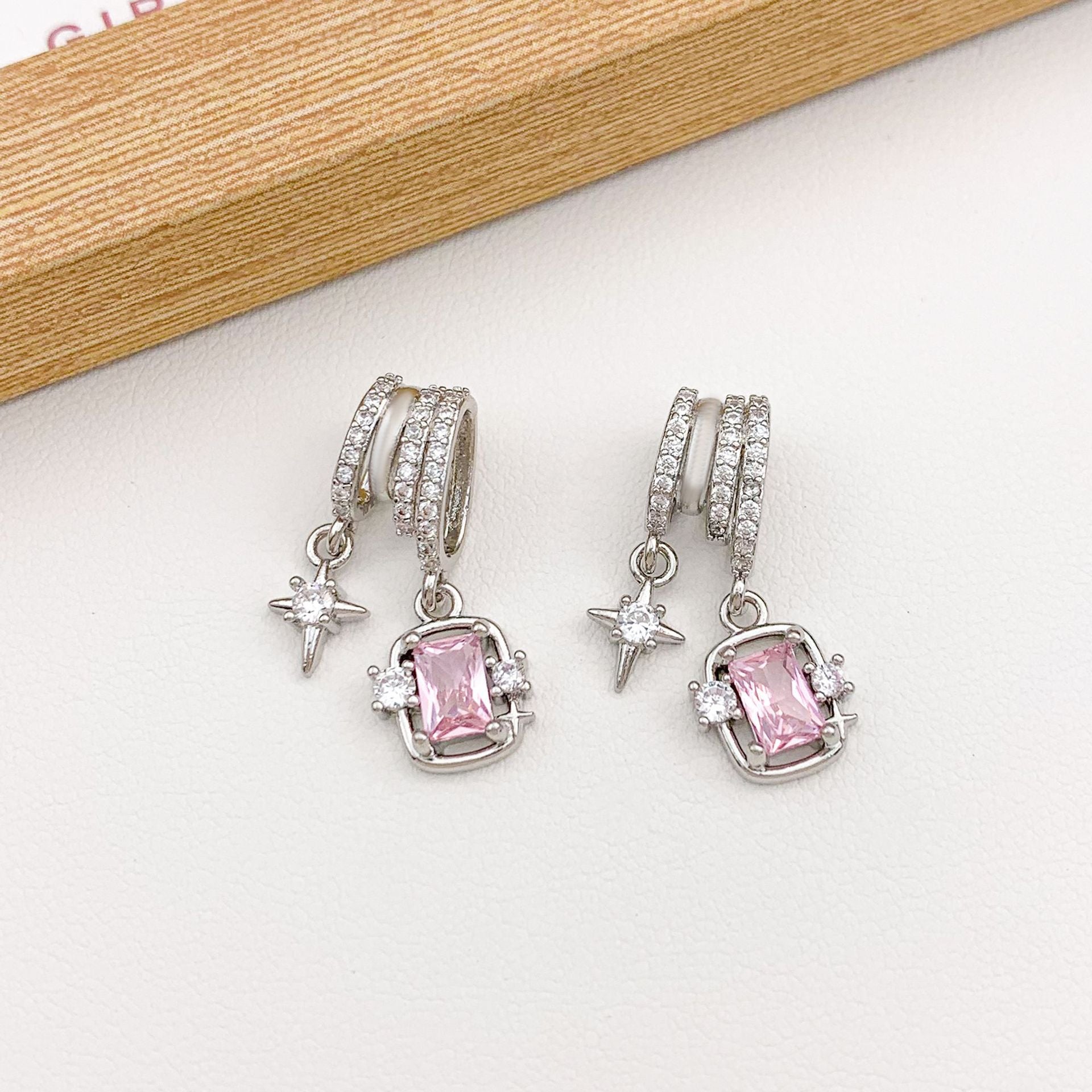 Wholesale Pendant Square Heart Micro-Paved Zircon DIY Jewelry