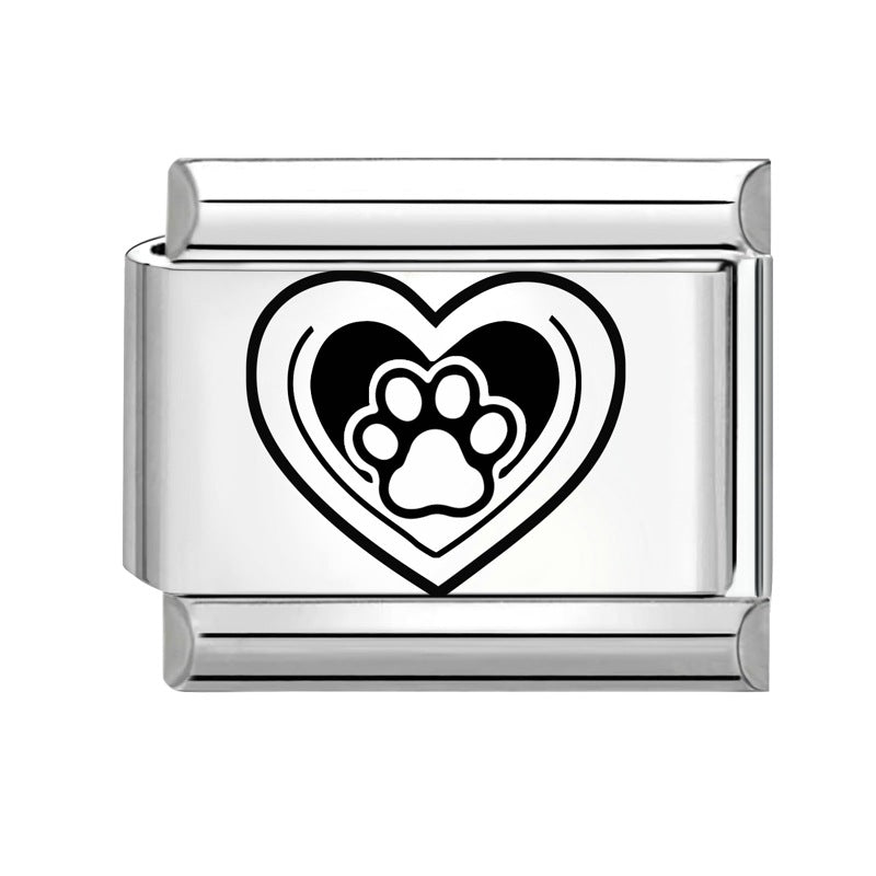 Wholesale 9mm Italian Charm Starter Bracelets DIY Black and white Creative Stainless Steel Composable Bracelet