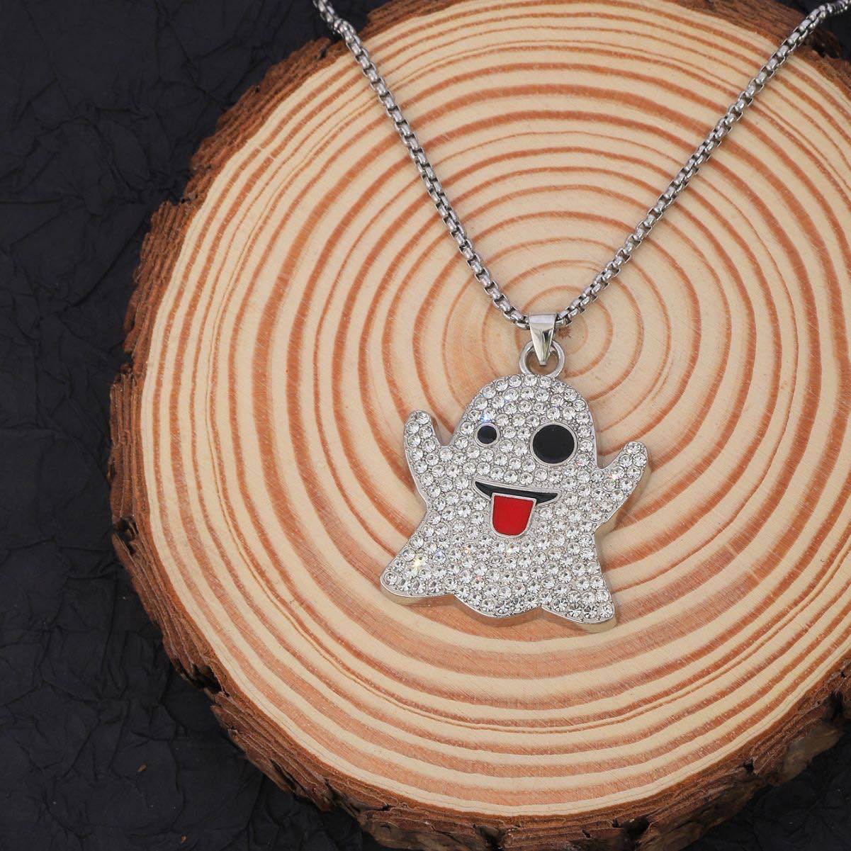Wholesale Cartoon Expression Pendant Necklace Trendy Hip Hop Jewelry Accessory for Women