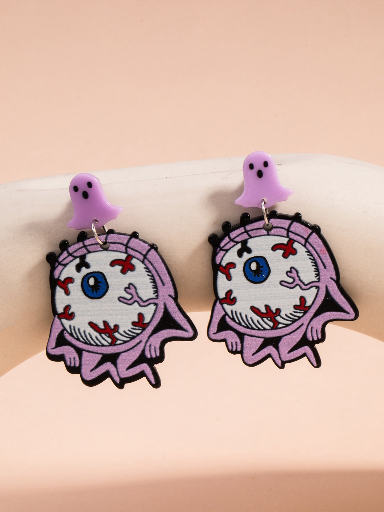 Wholesale Acrylic Cute  Funny Horror Ghost Bat Earrings
