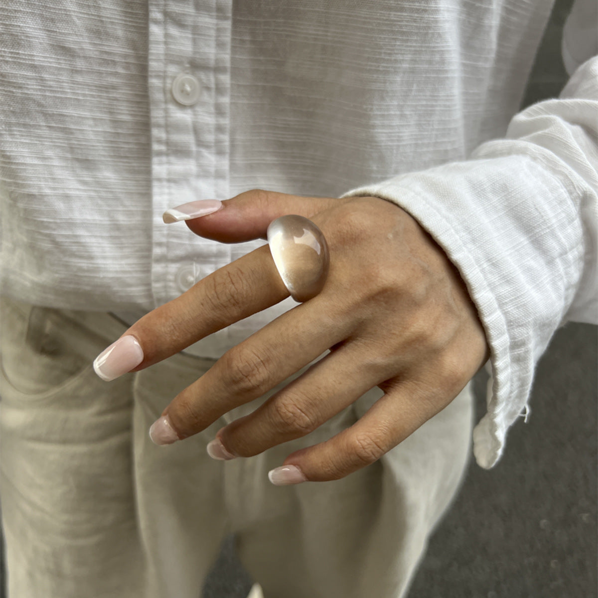 Wholesale Trendy Ombre Resin Wide Band Ring Women S Everyday Jewelry Accessory