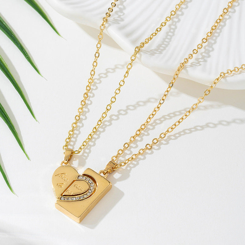 Wholesale Hollow Heart Two-in-One Valentine's Day Necklace