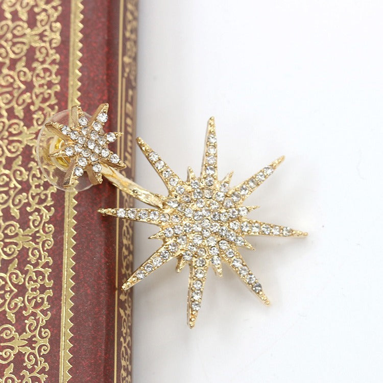 Wholesale Diamond Back Hanging Snowflake Earrings Six-pointed Star Accessories Earrings Set ACC-ES-CMi020