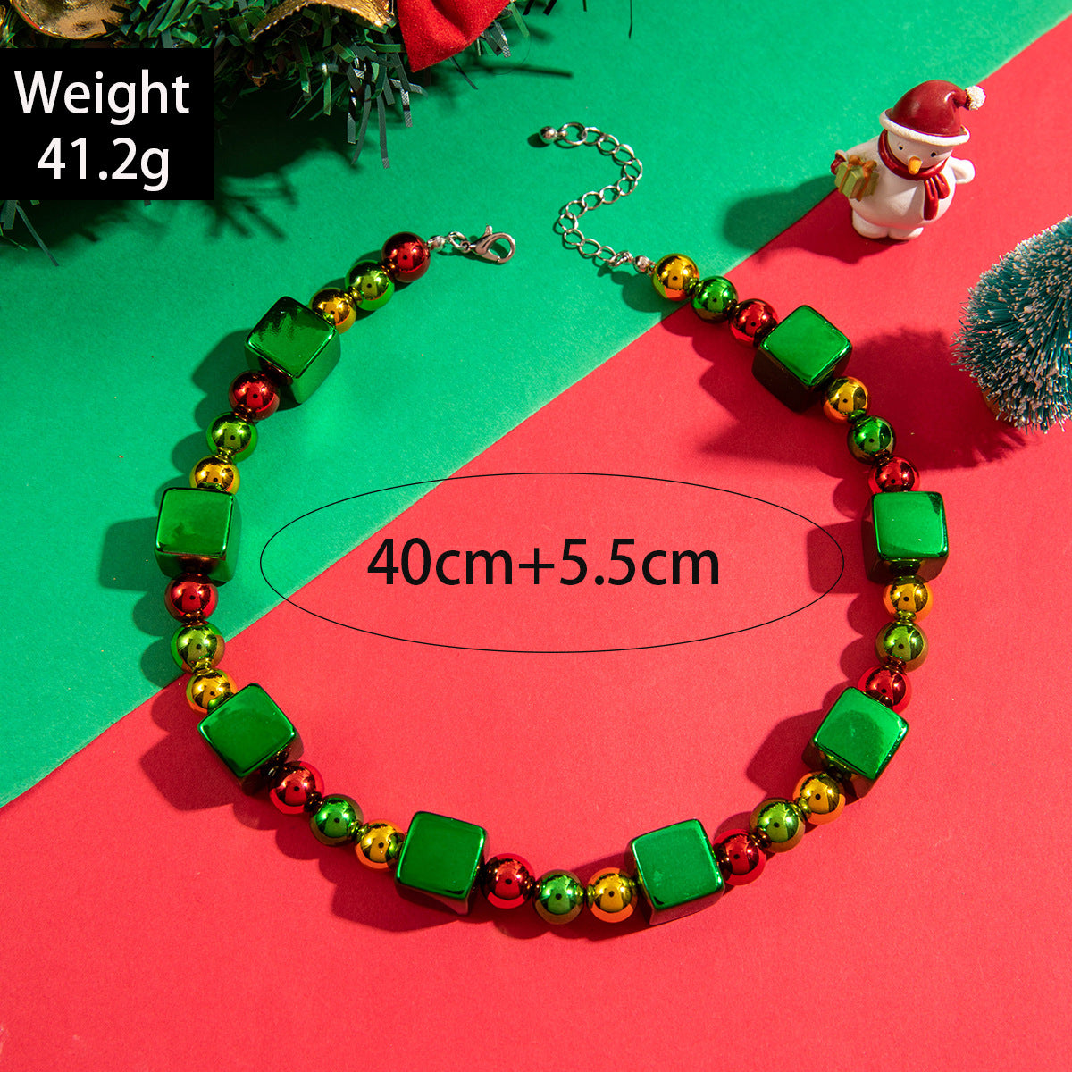 Wholesale Color Pumpkin Knot Beaded Clavicle Chain  Christmas Necklace