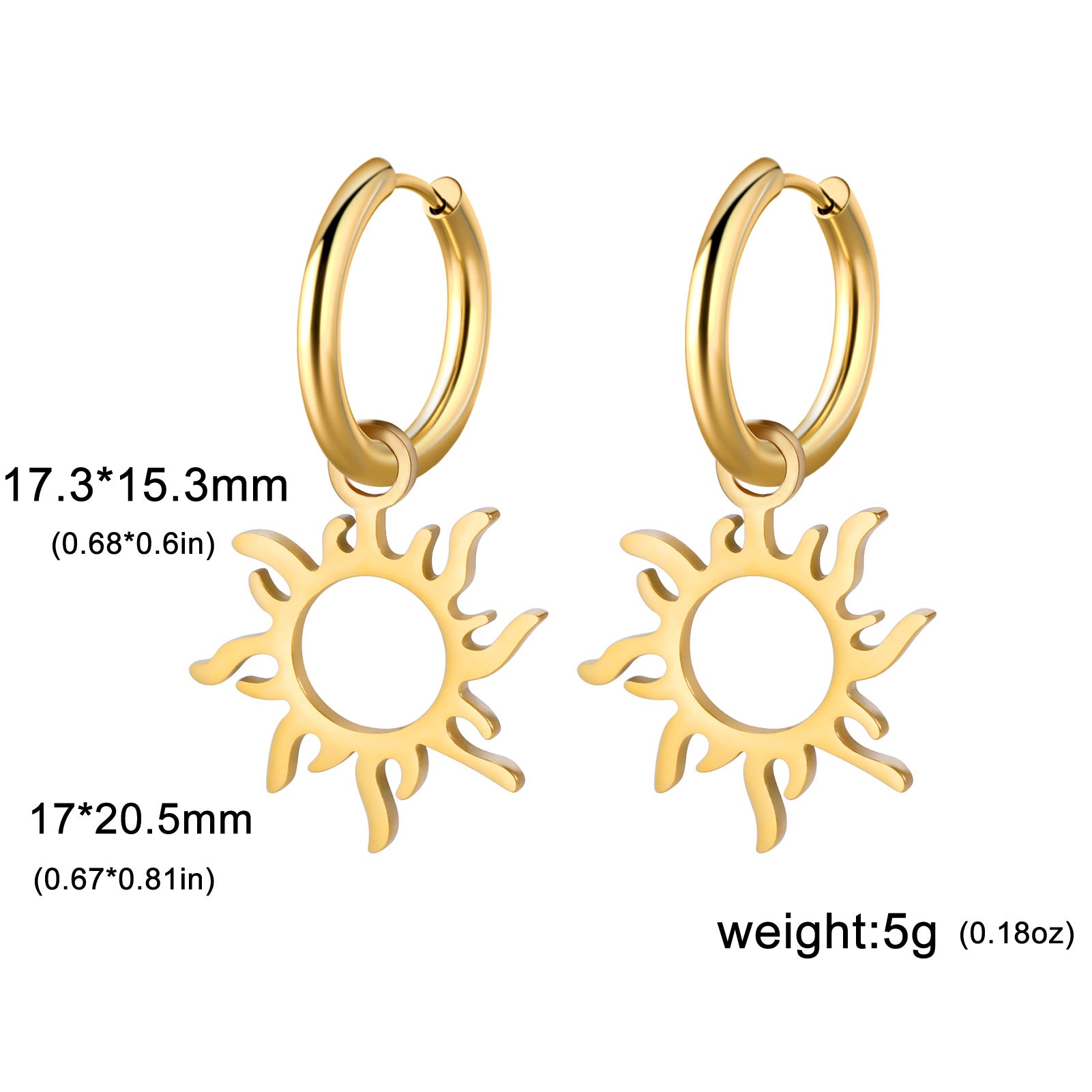 Wholesale Electroplated Stainless Steel Heart-Shaped Earrings Simple Western Style Women Fashion Jewelry Accessory Boutique Resale