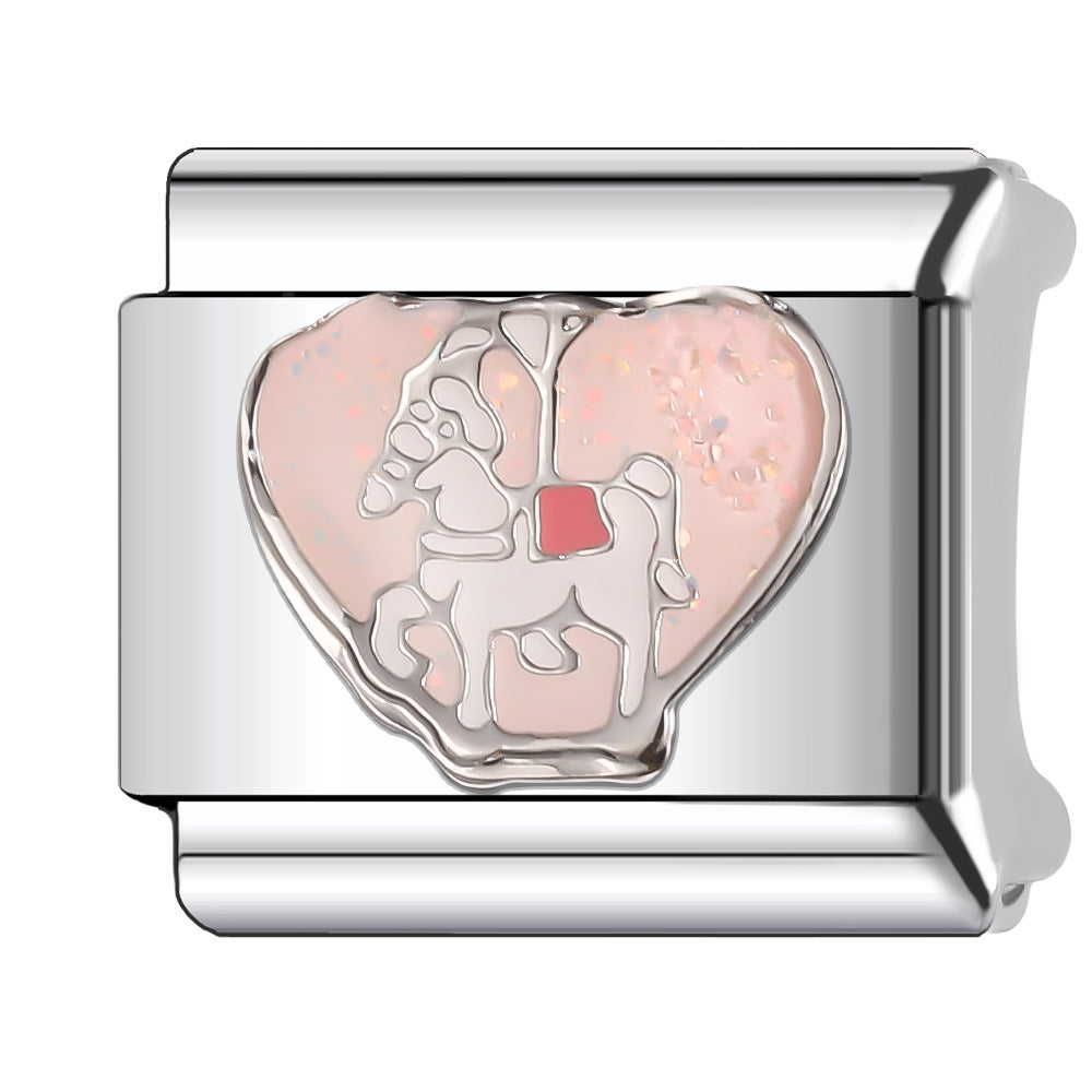 Wholesale Italian Charm Bracelet 9mm DIY Splicing Creative Pattern Stainless Steel Composable Bracelet