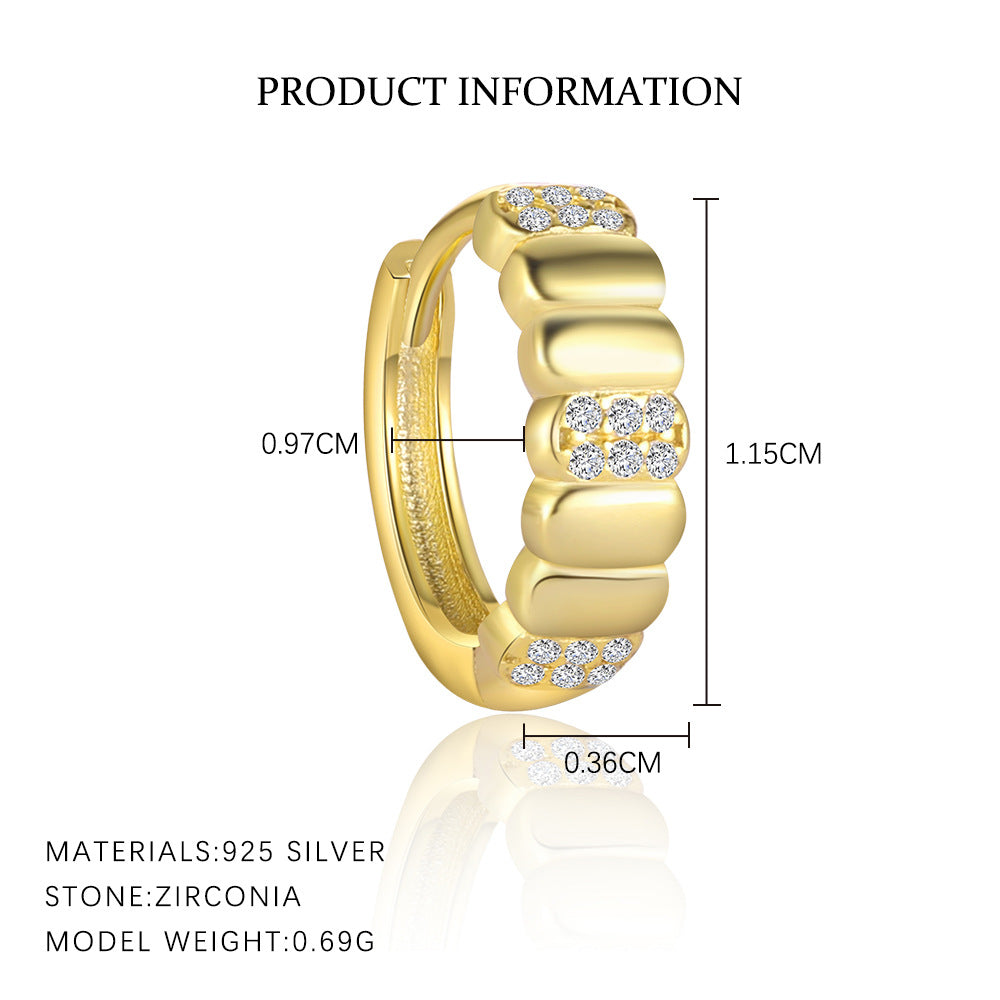 Wholesale S925 sterling silver light luxury diamond cross earrings