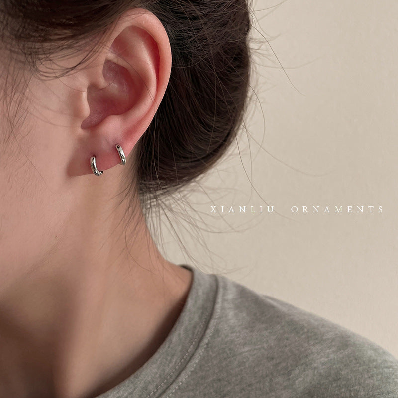 Wholesale Retro Minimalist Circle Hoop Earrings Stylish Fashion Jewelry Accessory Gift for Women