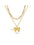 Wholesale  Stainless steel bow chain 18k gold double layer stacked wearing necklace