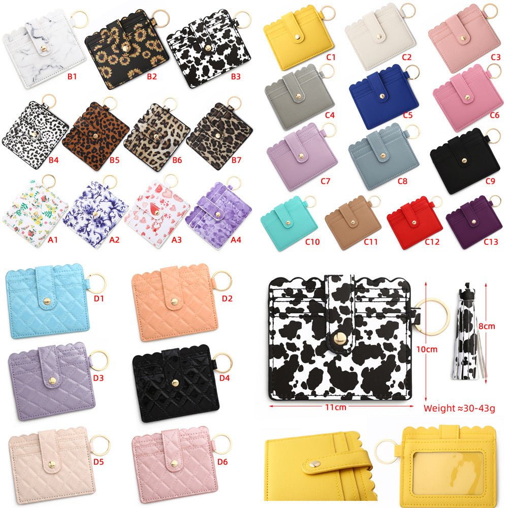 Wholesale Pu LeatherMultiple Card Slots Wristlet Keychain