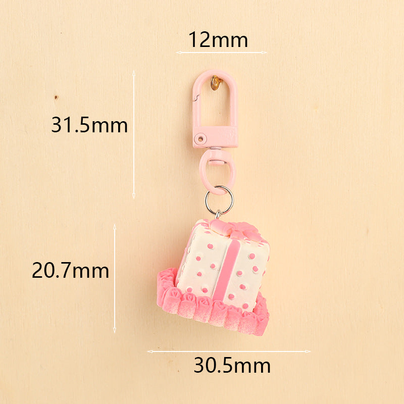 Keychain de gâteau d'anniversaire stéréo en gros