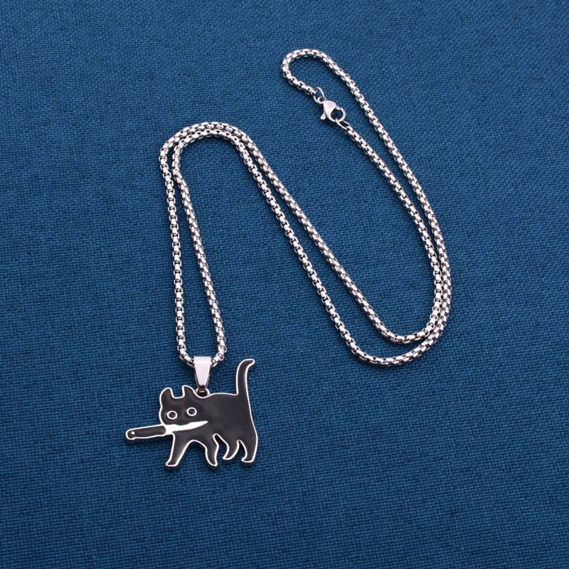 Wholesale Cartoon Titanium Steel Oil Drop Necklaces ACC-NE-Xunb001