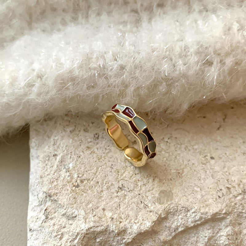 Wholesale Antique Style Retro Heavy Industry Ring Gold Plated 18k Brushed Diamond Vintage Ring Gold Plated Rings ACC-RS-YaoFeng001