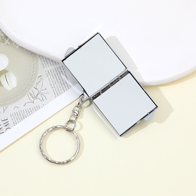Wholesale Rhinestone Mini Portable Makeup Mirror Keychain ACC-KC-ZhiYa019