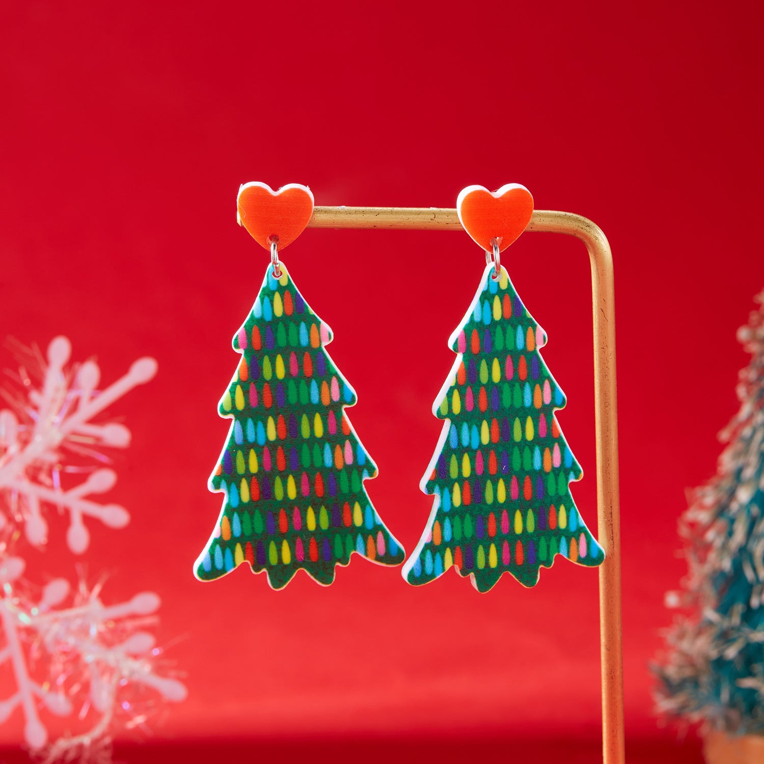 Wholesale Christmas Tree Santa Hat Christmas Tree Earrings ACC-ES-YingHao010