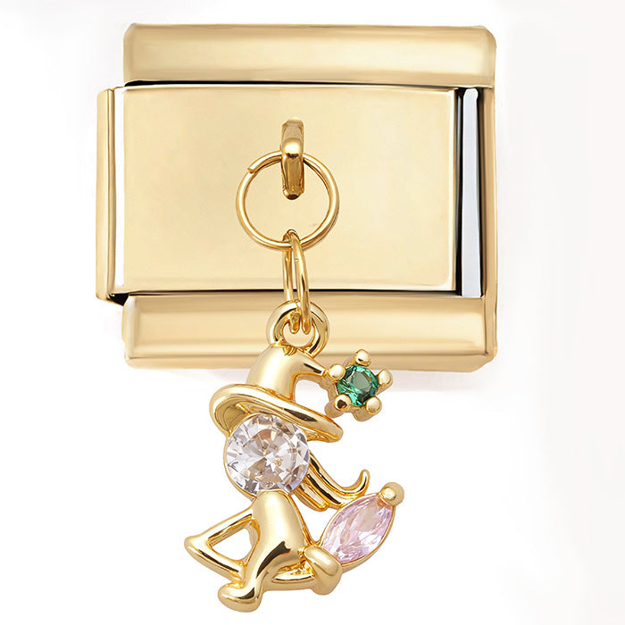 Wholesale Italian  New Year gold module DIY pendant bracelet