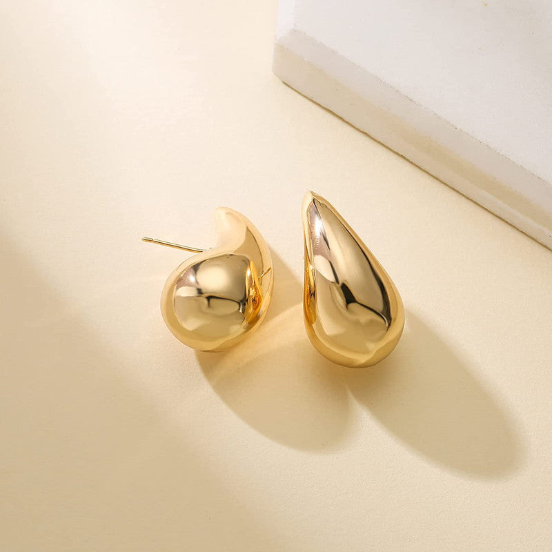 Wholesale Stainless Steel Gold Plated Hollow Drop Earrings