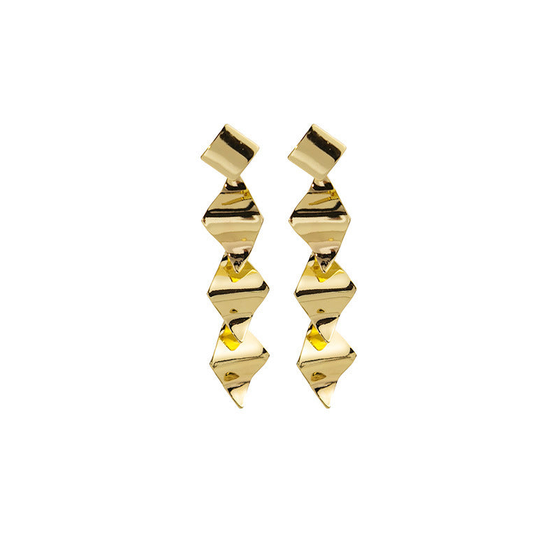 Wholesale Rhombus Long Tassel Multi-layered Geometric Square Earrings