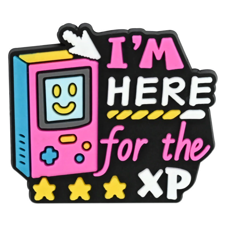 Wholesale  Random 100pcs phrase seriesPVC Soft Rubber Shoe Buckle Decoration