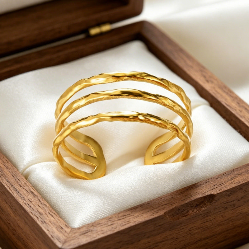 Wholesale Titanium Steel Vacuum Plated Stackable Rings Stylish Jewelry Accessory for Resale or Gift