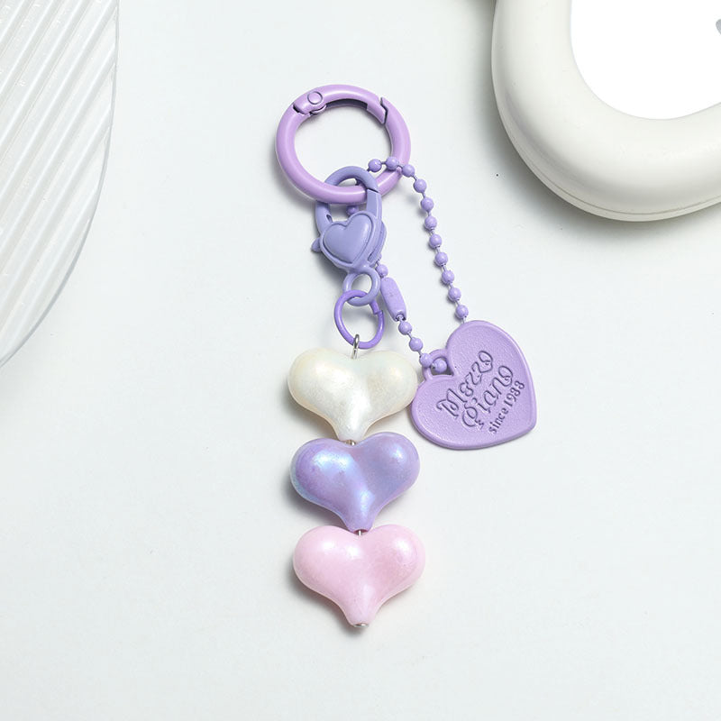 Wholesale Lake Blue Heart Charm Set - Resin Alloy DIY Jewelry Accessory for Bag Decoration