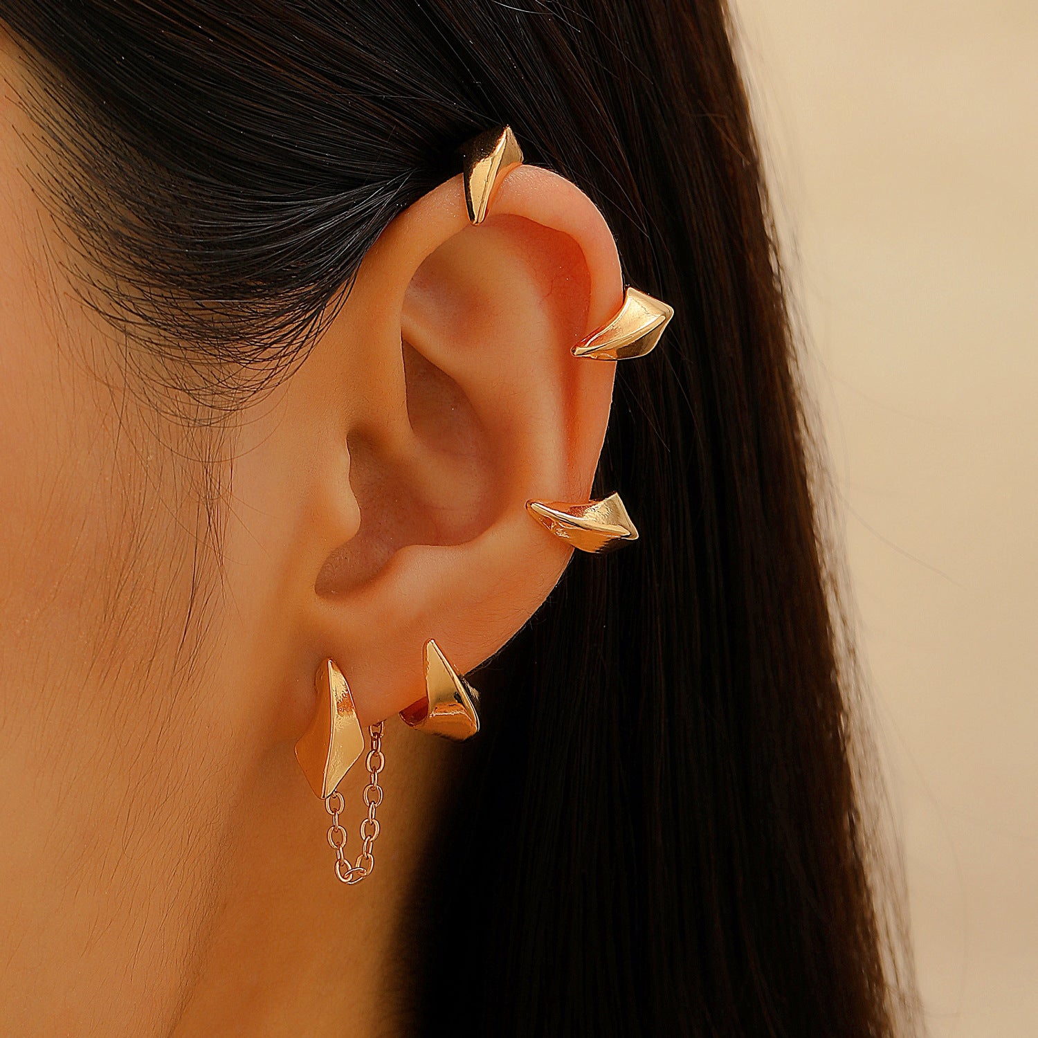 Wholesale Dragon Ear Cuff Clip On Earrings For Women Punk Style Non Pierced Zircon Ancient Silver Stylish Jewelry Gift