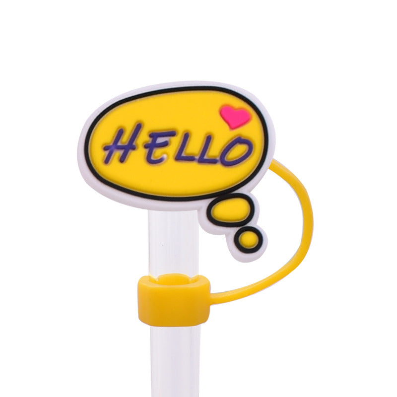 Wholesale Random 100pcs Cute Cartoon Dessert Straw Cover 10MM Straw Tube Cap