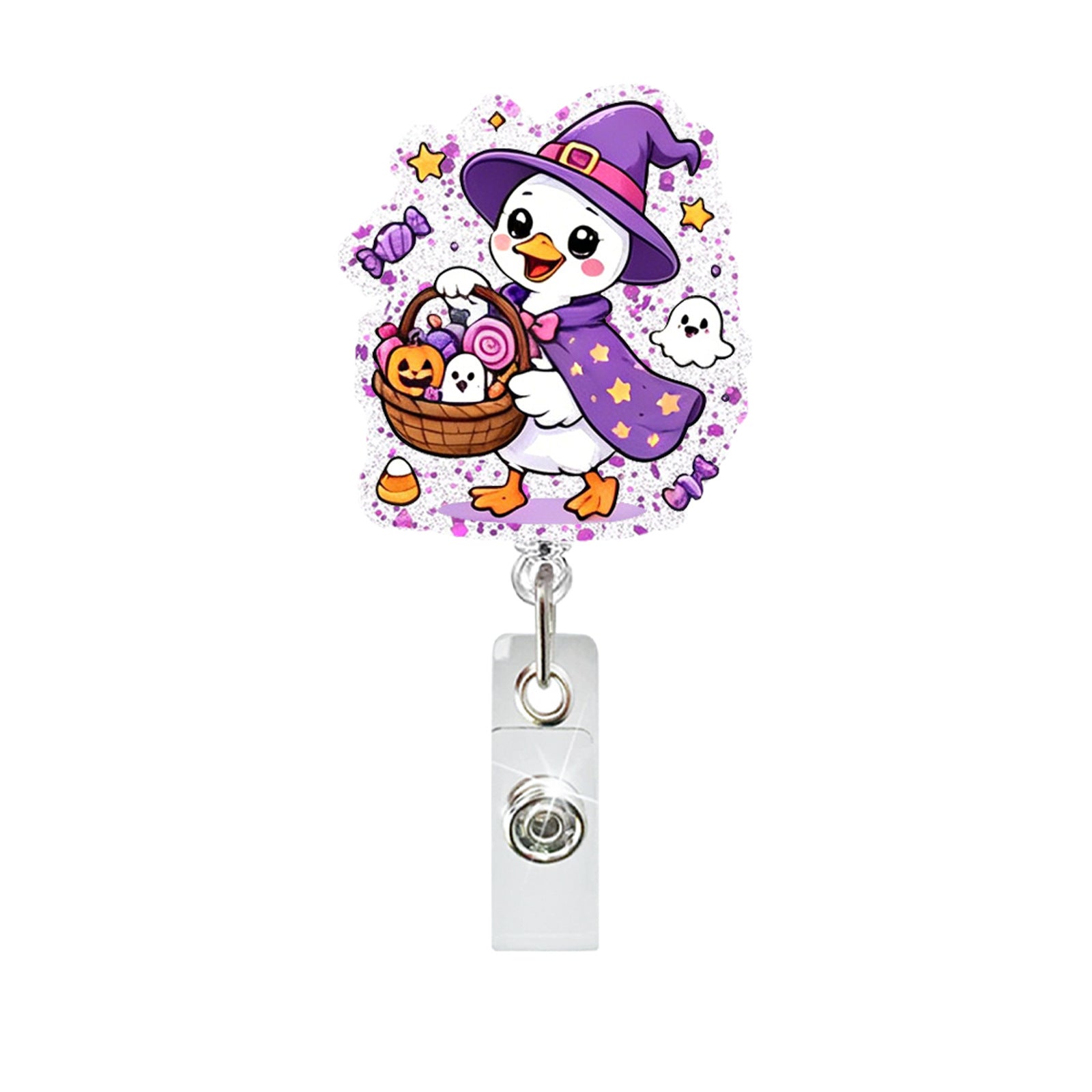 Wholesale  Silly Goose Acrylic Badge Reel - Rotating ID Holder with Alligator Clip for Office or Keychain