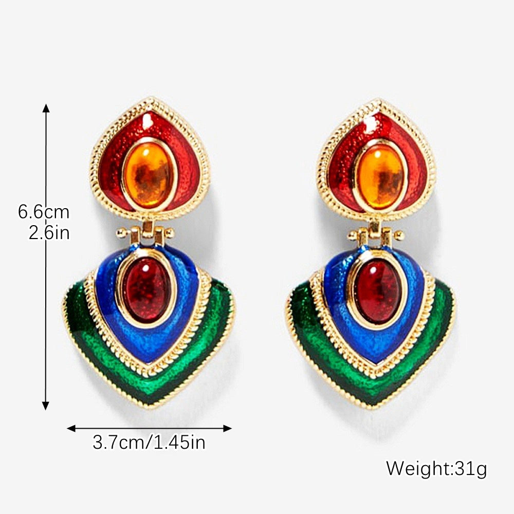 Wholesale Exaggerated Resin Earrings Vintage Alloy Earrings ACC-ES-ManYi006