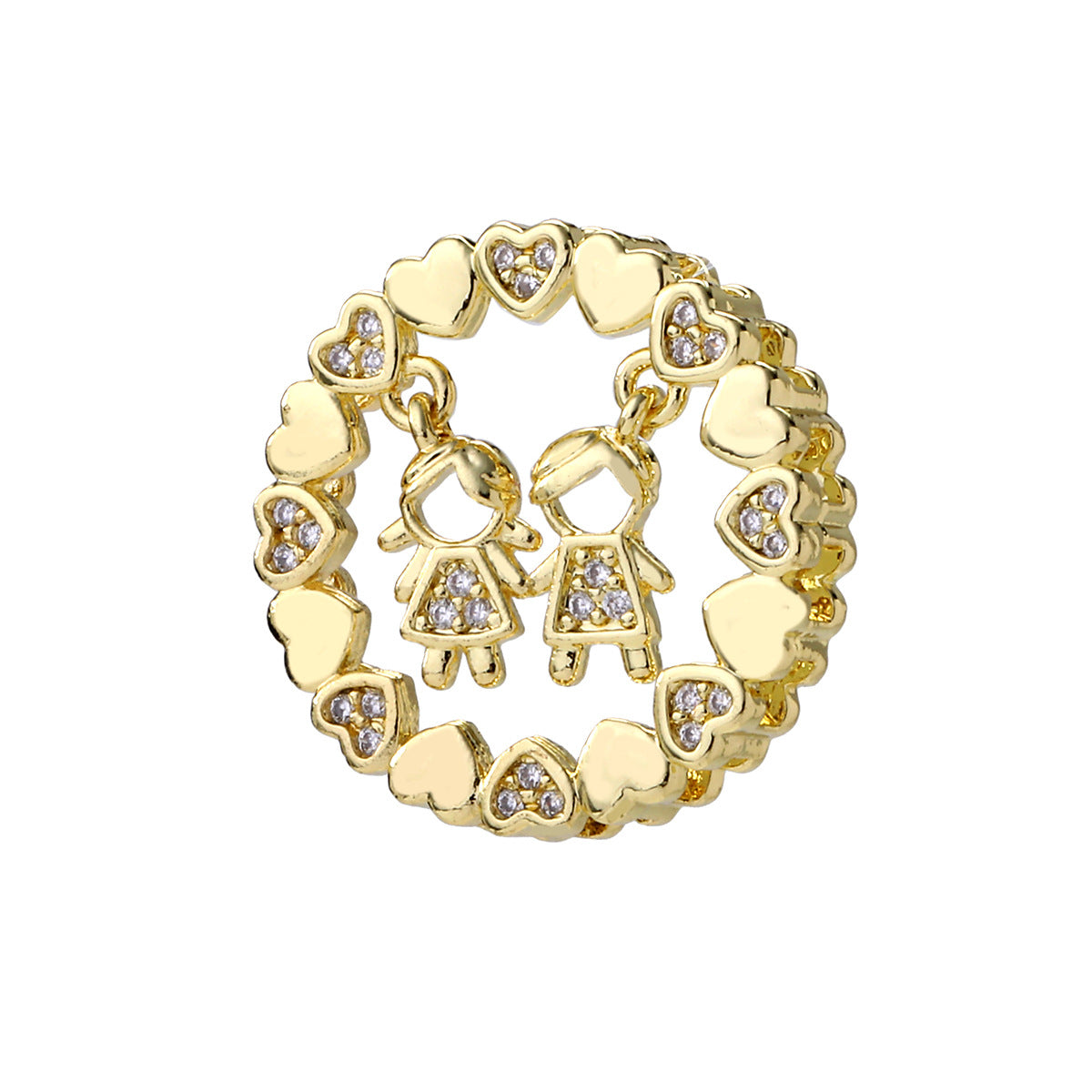 Wholesale Matching Couple Pendant Necklace 14K Gold Plated Brass Zircon Choker Fashion Accessory Gift Boutique Resale