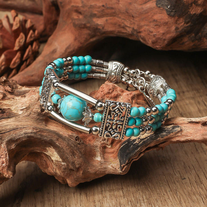 Wholesale Silver Alloy Bohemian Hollow Star Bracelet,  Trendy Fashion Accessory for Gift or Boutique Resale