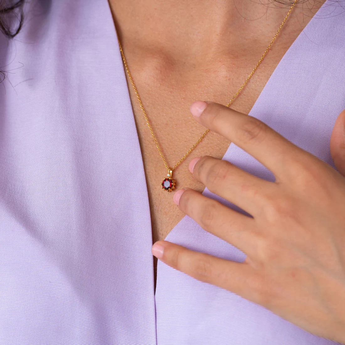 Wholesale Twelve Birthstone Necklace Titanium Steel 12 Birthstone Round Pendant  Flower Accessories