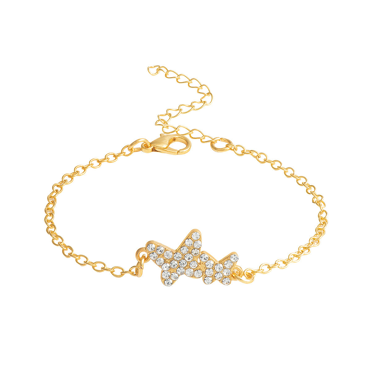 Wholesale Butterfly Design Gold Plated Alloy Women' s Bracelet,  Trendy Fashion Accessory for Gift or Boutique Resale
