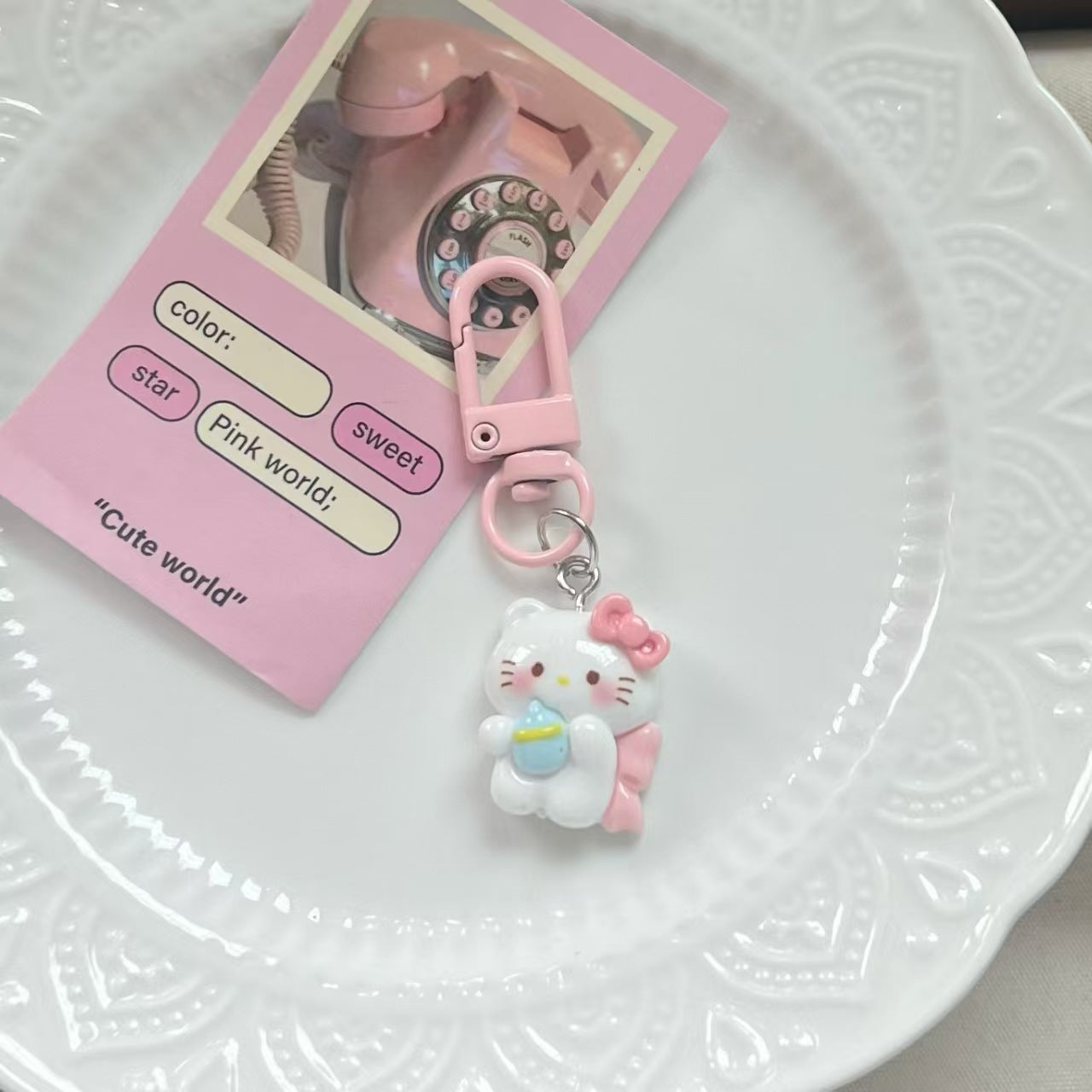 Wholesale Cat  phone charm Keychains  ACCVIP