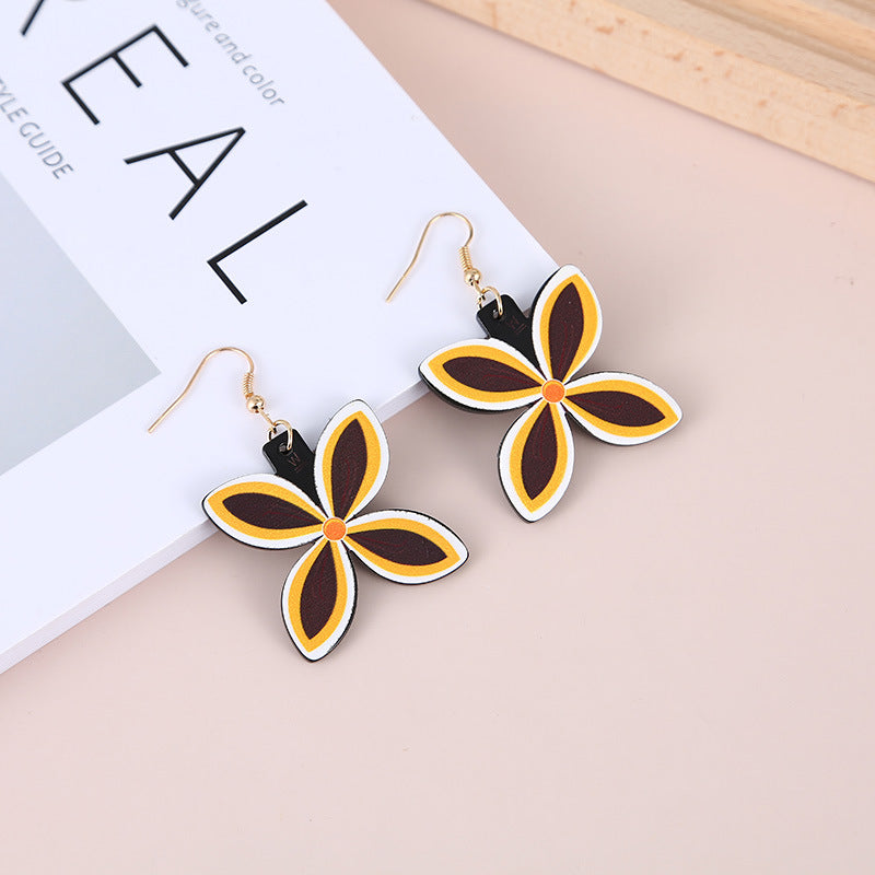 Wholesale Four Leaf Flower Acrylic Earrings ACC-ES-YanChen006