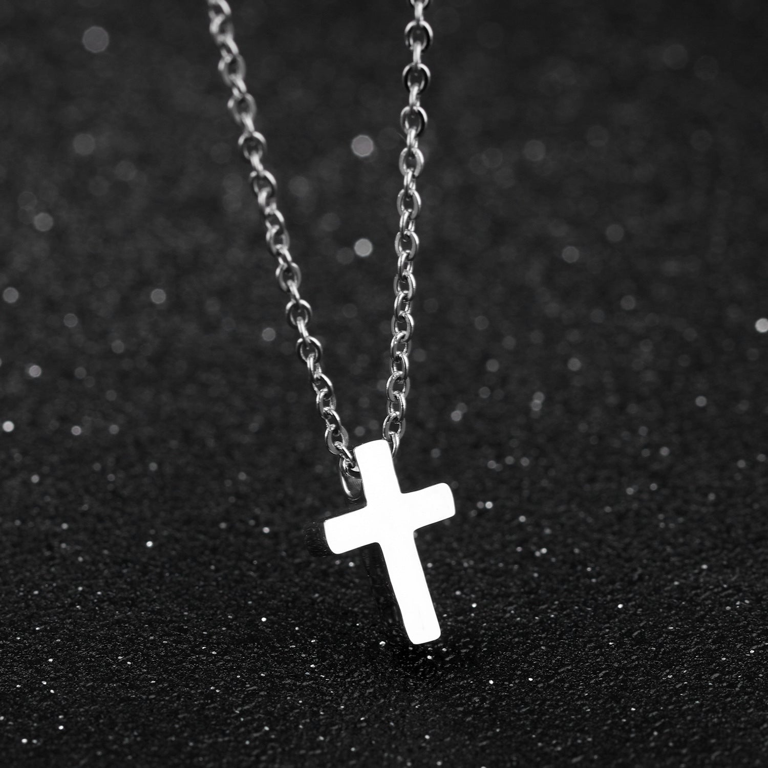 Wholesale mini cross pendant titanium steel necklace