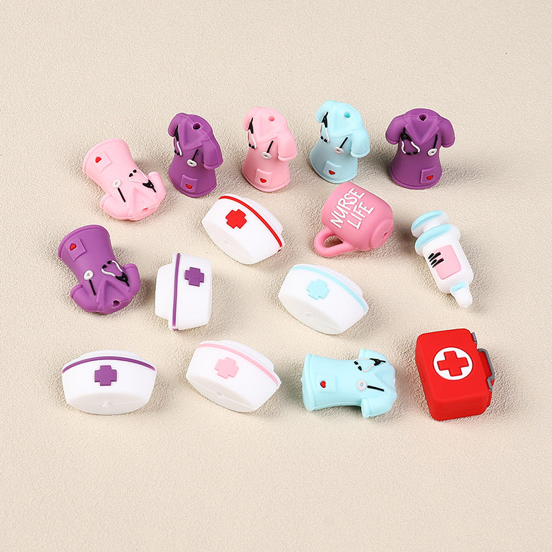 Wholesale 20pcs Nurse Uniform Focal Beads DIY Bead Accessories